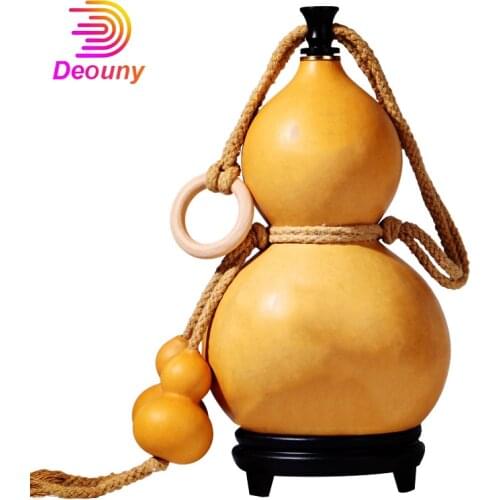 DEOUNY Natural Gourd Cucurbit Calabash Hip Flask For Alcohol Pocket Bottle Drinkware Whiskey Rum With Funnel Free Shipping