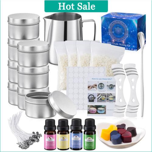 Handmade Candle Making Tools DIY Candle Making Kit Gadget Candle Making Kit SuppliesIncluding Soy Wax Can Wick Mixing Spoon Sets