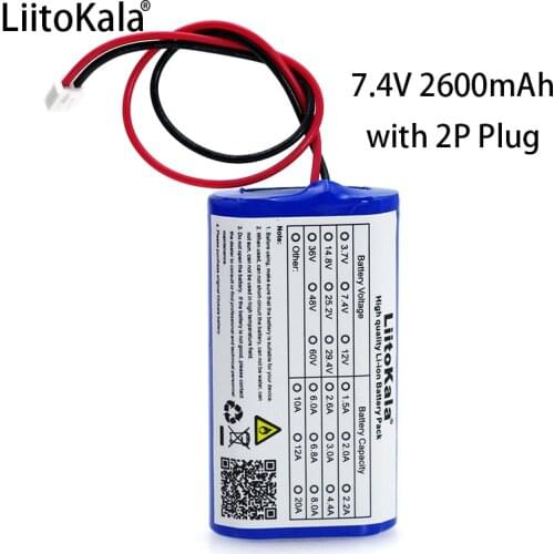 LiitoKala 7.4 V / 8.4 V 18650 lithium battery with protection board 2600mAh Rechargeable battery pack for megaphone speaker