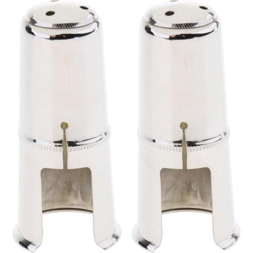 MagiDeal 2x Metal Bb Clarinet Mouthpiece Cap for Wind Woodwind Accessories