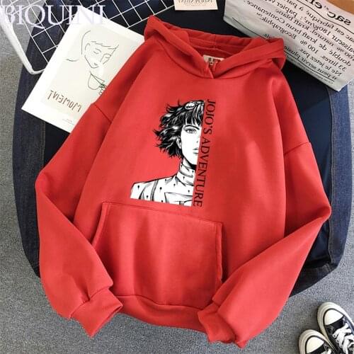 Harajuku Fashion JoJos Bizarre Adventure Hoodies Sweatshirts Womens Hoodie Hot Fashion Suitable JoJo Boys Girls Pullover Tops