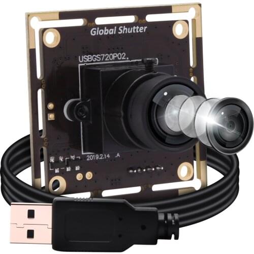 Global Shutter Monochrome USB Webcam High Speed 60fps 720P UVC Plug Play Driverless USB Camera Module For Linux Raspberry Pi