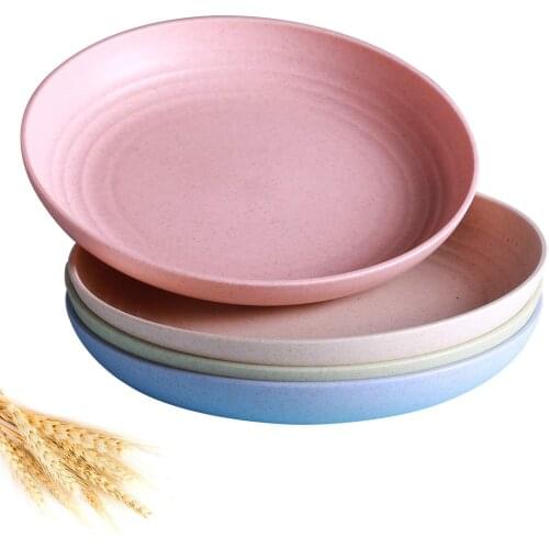 Value Pack 4 Pcs/set Bone-spit Plate Dishes Easy to Clean Anti-Scalding Multi-color Fruit Plate Creative Dishes For salad Cake