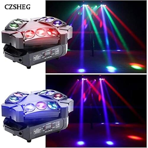New Arrival MINI LED 9x10W LED Spider Light RGBW 16/48CH DMX Stage Lights Dj LED Spider Moving Head Beam Light