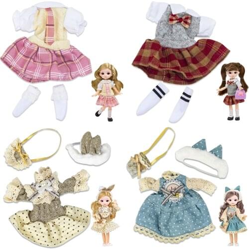 Bjd Doll Clothing Floral Dress 1/8 Big 8 Points Yosd Doll Blyth JK Clothes Cute Sundress School Uniform Skirt Doll Accessories