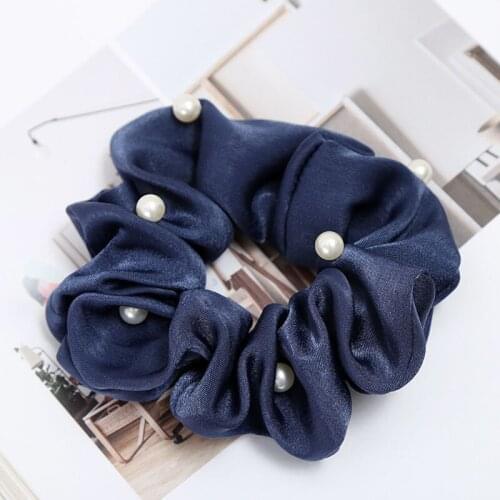 Pearl Hair Ring Korean Style Simple Fashion Female High-End Fabric Hair Rope All-Match Four Seasons Girl Small Fresh Headdress