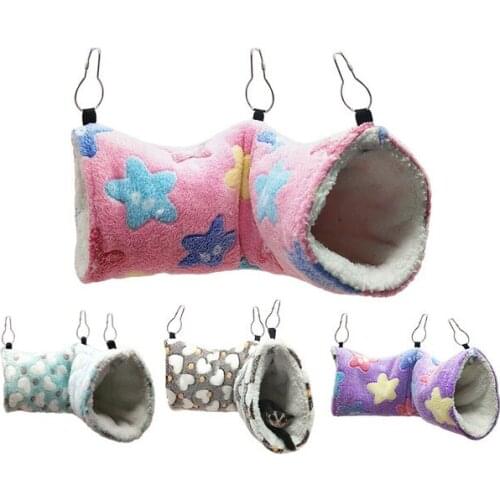 Pet Warm Tunnel Hammock Hanging Bed Ferret Rat Hamster Bird Squirrel Shed Cave Hut Hanging Cage Pet Birds Supplies