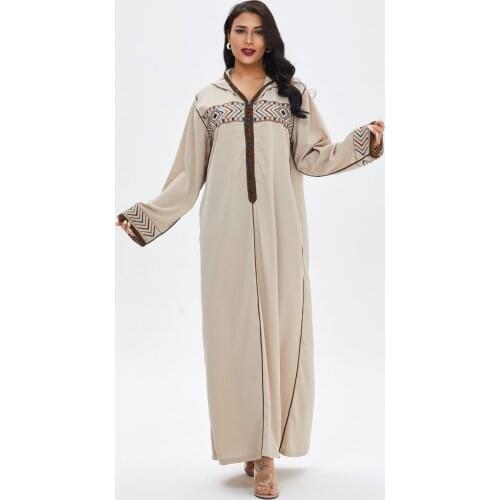 Aligaia Solid Color Embroidery Dress For Women 2021 Summer New Dubai Muslim Dress Turkey Islam Clothing Robes Longue Dresses