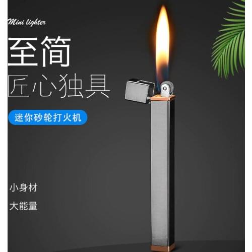 Portable Torch Metal Free Fire Lighter Compact Long Strip Refillable Gas Windproof Lighter Windproof Butane Cigarette Lighter