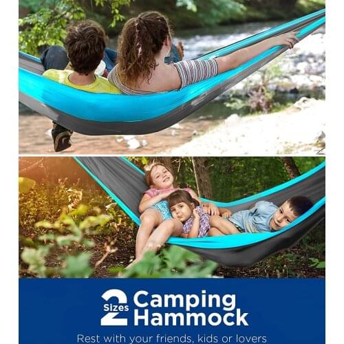 Portable Camping Hammock,Double Hanging Bed,Lightweight Nylon Parachute Hammock, Outdoor Survival Travel Leisure Sleeping