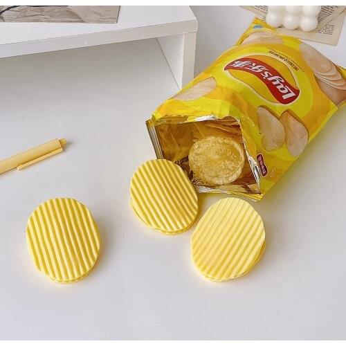 Ins cute creative potato chips shape sealing clip food preservation clip student test paper storage folder photo note folder fin
