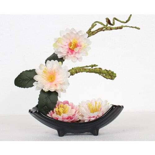 Modern Ceramic Vase+Fake Flower Set Decor Home Table Furnishing Crafts Decoration Livingroom Artifical Flower Pot Ornament Decor