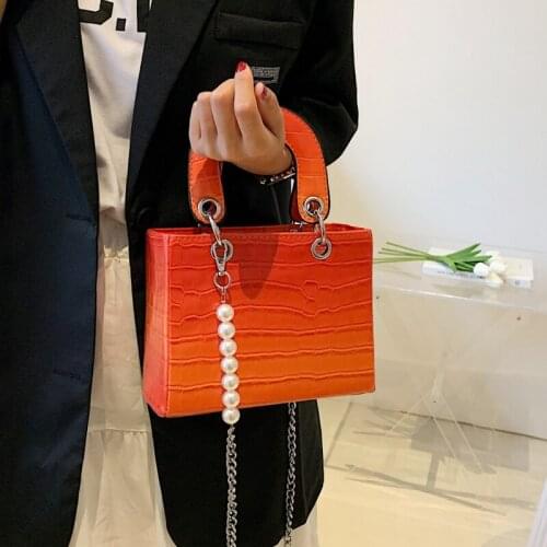 Candy Color Messenger Bag Womens Totes Bags Dress Crossbody Bag For Women 2021 Vintage Handbag Pearl Ladies Shoulder Bag