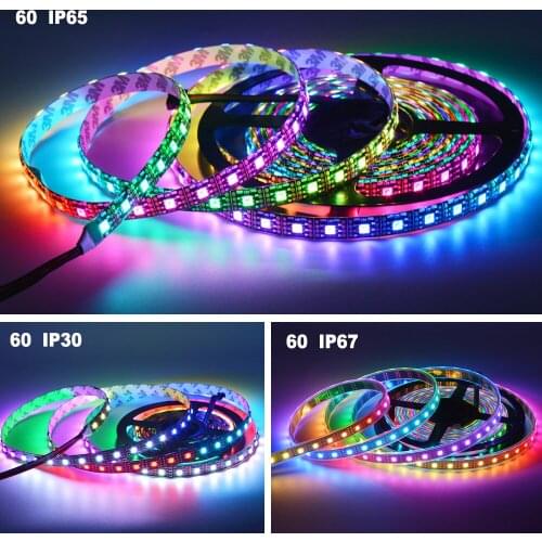 APA102 Smart LED Pixel Strip 30/60/144 LEDs/Pixels/m IP30/IP65/IP67 DC5V APA102C 5050 smd RGB SK9822 LED Strip 1m/5m