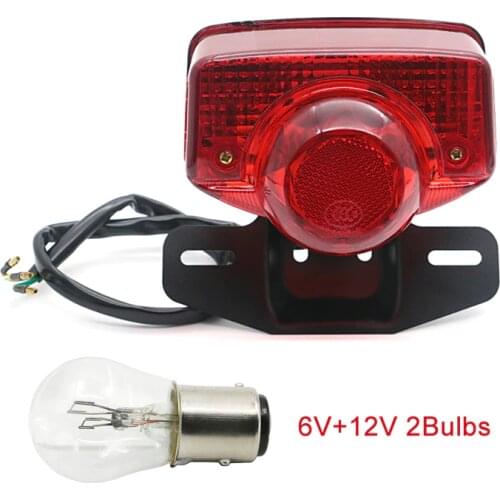 Taillight Tail Light Stop Brake Lamp W/ Bulb 6V 12V For Honda CT70 CT90 CT125 XL70 CL70 CL90 Trail 70 Moped SL70 S90 Scooter