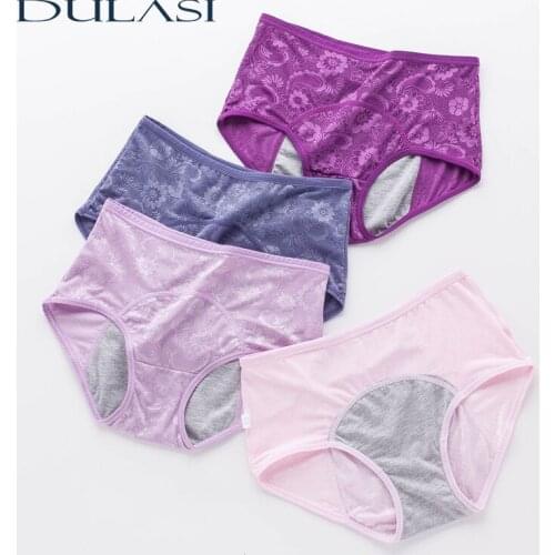 Print Menstrual Panties For Women Leakproof Light Absorption Underwear Colorful Mid Rise Period Lingerie New Top Fashion L-XXL