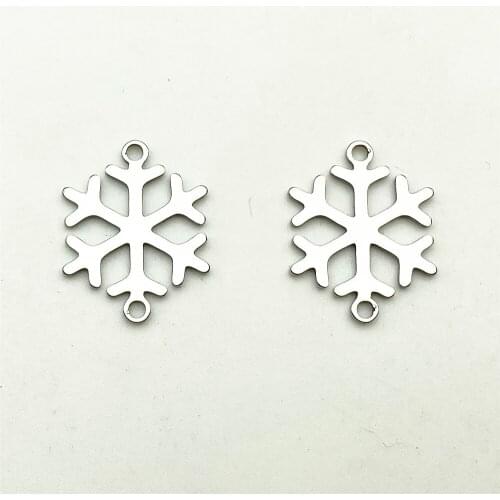 10pcs Winter Snowflake Charm Bracelet Pendant Stainless Steel Connector Bracelet Connectors Jewelry Handmade Diy Jewelry Making