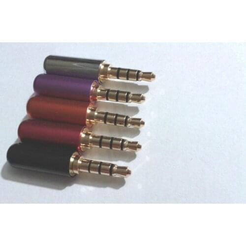 100pcs 1/8" 3.5mm male 4 pole stereo plug Repair Headphone Cable Solder New