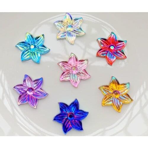15mm Cute AB festooned scrapbook acrylic flat back DIY ornaments wedding decoration flatback rhinestone 50pcs/lot