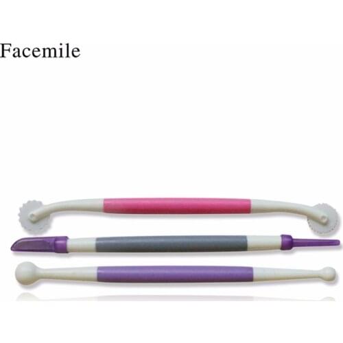 3PCS Gift SugarCraft Modelling Tool Clay Molding Sculpture Fondant Gift Decorating Kit Mold Kitchen Dessert Decoration