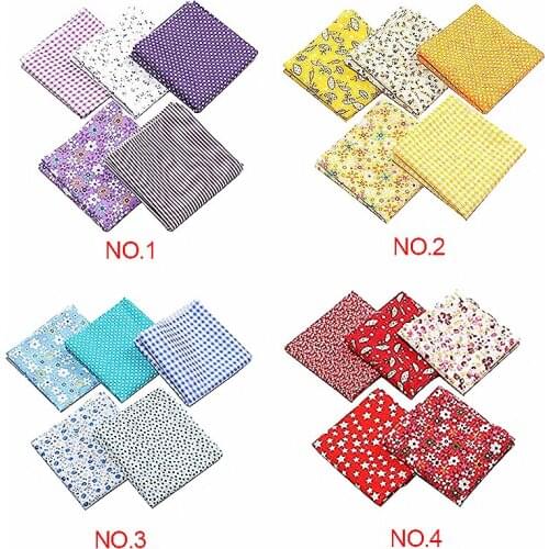 5-Piece Cotton Cloth Fabric Sewing Quilting Patchwork DIY Clothing Sewing Craft Fabric 50x50cm