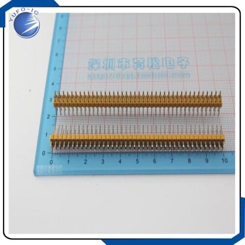 5pcs/lot Double row double yellow copper 2*40 2.54mm double needle male pin header strip Connector 2*40PIN 2x40