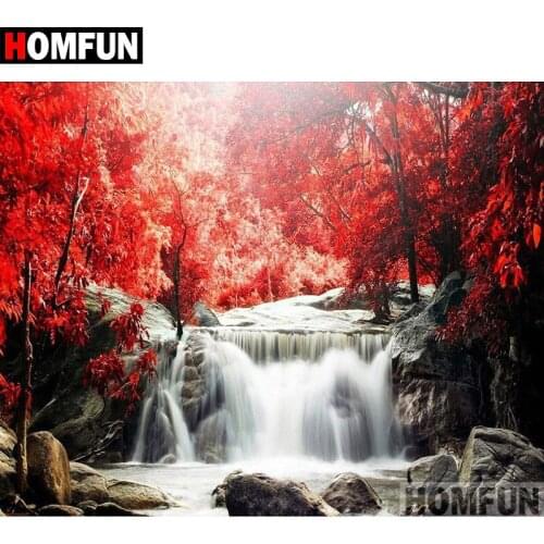HOMFUN 5D DIY Diamond Painting Full Square/Round Drill "Red leaf" 3D Embroidery Cross Stitch gift Home Decor A01099