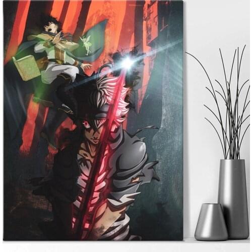Black Clover Asta Yuno Aesthetic Anime Canvas Painting Wall Art Posters Prints Pictures Living Room Decoration Home Decor