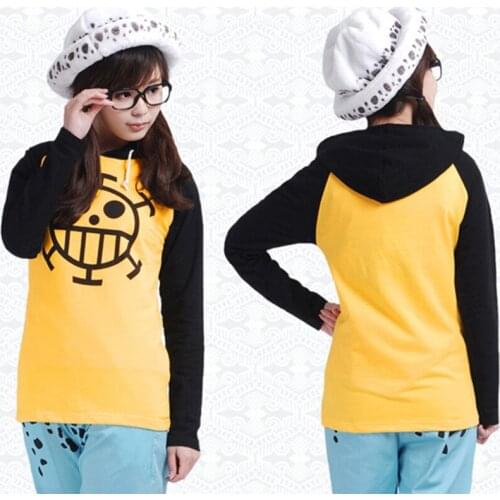 Anime One Piece Trafalgar Law Cosplay Costume Jacket Unisex Yellow Casual Hoodie Coat Sweatshirts