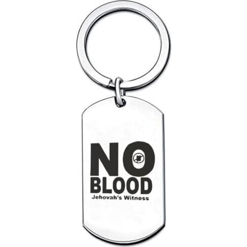 Hot sale NO BLOOD jehovah`s withess keychain Christ scripture pendant