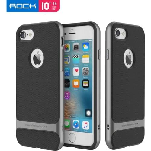 For iPhone 7 4.7" Phone Shell ROCK TPU+PC Bumper Slim Hybrid Durable Armor Case for iPhone 7 Plus 5.5" Case Coque