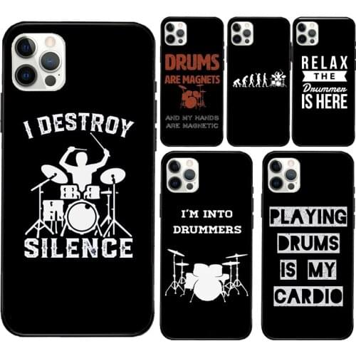 Drum Drummer Music Dj Case For iPhone X XR XS Max 7 8 Plus SE 2020 12 Mini 11 Pro Max Soft Phone Cover Coque