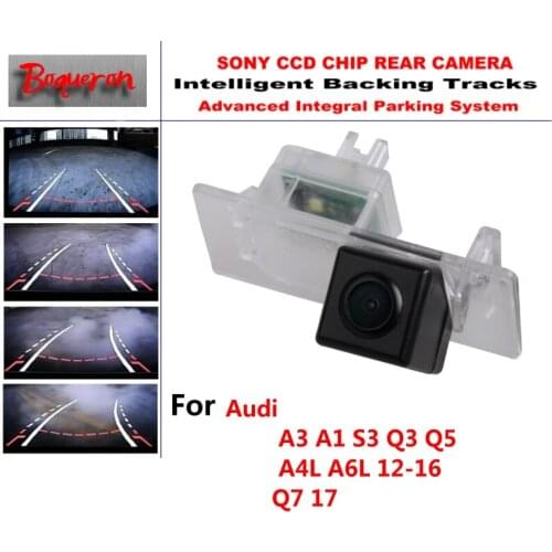 For Audi A3 A1 S3 Q3 Q5 A4L A6L 12-16 Q7 17 CCD Car Backup Parking Camera Intelligent Tracks Dynamic Guidance Rear View Camera