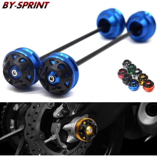 For YAMAHA MT-09 FZ-09 MT09 FZ09 2013-2019 Motorcycle CNC Front Rear Axle Fork Wheel Crash Sliders Cap Falling Protection Pad