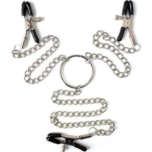 Fantasy Nipple Clamps Breast Metal Bondage Slave Bound Adjustable Breast Clip Bell Nipple Female Mimi Clip Adults Sex Toy