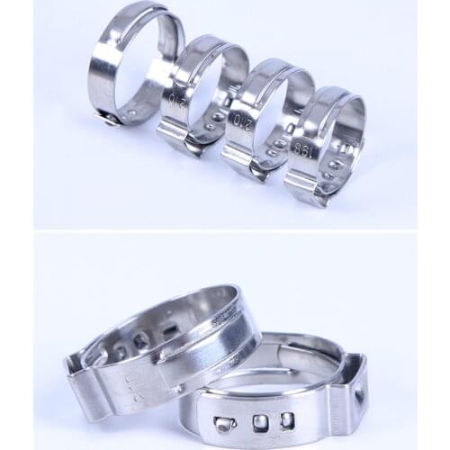 10Pcs 6.5mm-11.8mm Stainless Steel 304 Single Ear Hose Clamps HW179