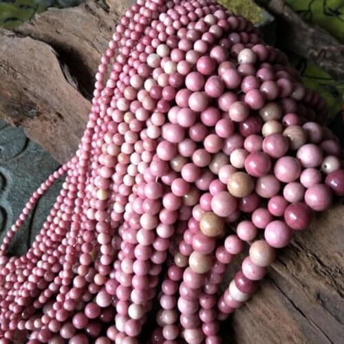 4-12mm Round Pink Rhodochrosite Beads Natural Stone Beads For Jewelry Making Beads Bracelets For Women 15'' DIY Beads Necklace