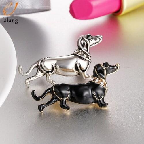 Cute Fashion Enamel Dachshund Dog Animal Brooch Pin for Women Men Kids Personality Jewelry Metal Zinc Alloy Trendy HJUEY