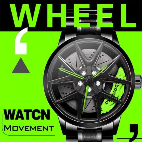 2021 Mens Watches Rim Hub Watch Wheel Wristwatch Clock Sport Car Custom Design Creative Men Wrist Watch Relogio Masculino