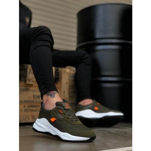 BA0175 High Bottom Casual Laced Khaki Sneakers Men 'S Shoes