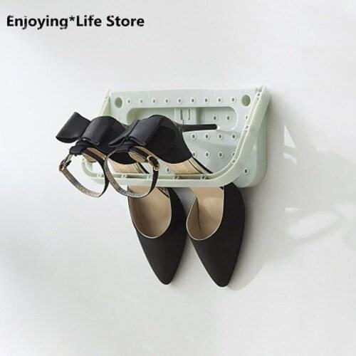 Wall-mounted Foldable Shoe Rack Slippers Shelf Home No Trace Space-saving High Heels Sports Storage Rack Accessories Supplies