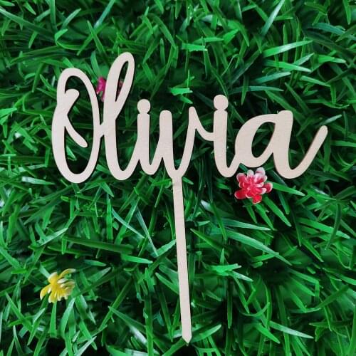 Custom Wood Cake Topper Personalized Name Happy Birthday Cake Topper Party Supplies Kids Birthday Party Decoration Photo Props