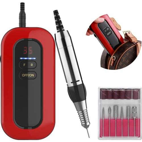 Portable Electric Nail Drill Machine 35000RPM Rechargeable For Home Manicure Set Kit File Tools Professional Gel Art Polisher