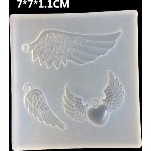 DIY Handmade Angel Wings Transparent Epoxy Pendant Mold For DIY Making Finding Accessories Mold Fondant