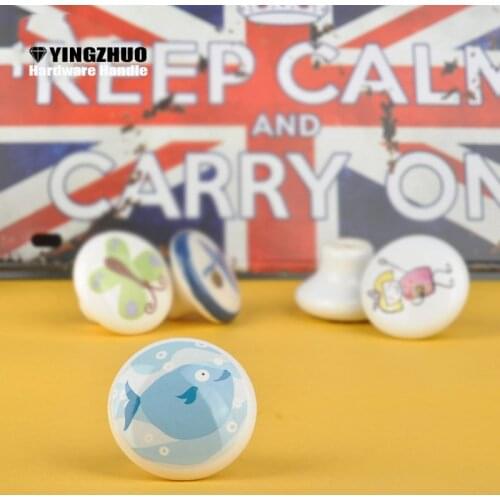 Promotion Color Ceramic Handle Children Bedroom Decoration Cute Pattern Hot Drawer Cupboard Bookcase Computer Desk Dresser