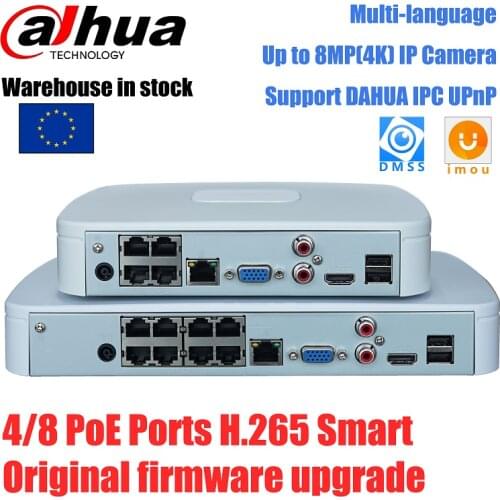 Dahua 8Channel 8PoE 4K&H.265 NVR NVR4108-8P-4KS2 For IP Camera CCTV Network Video Recorder Support Onvif Protocal