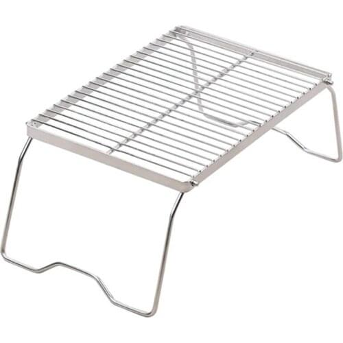 Folding Campfire Grill 304 Stainless Steel Grate, Heavy Duty Portable Camping Grill with Legs, Medium