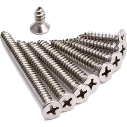 M3.5 M4 304 Stainless Steel Countersunk Cross Head Flat Self Tapping Screws