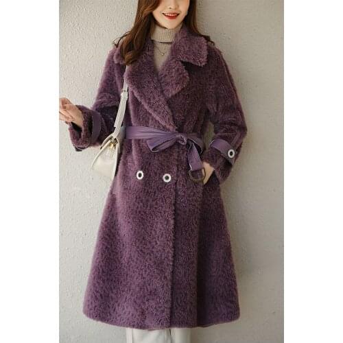 Fashion 100%Genuine Wool Fur Coat Autumn Winter 2021 Female Jacket Long Warm Coats and Jackets Women Ropa Invierno Mujer Zjt1694