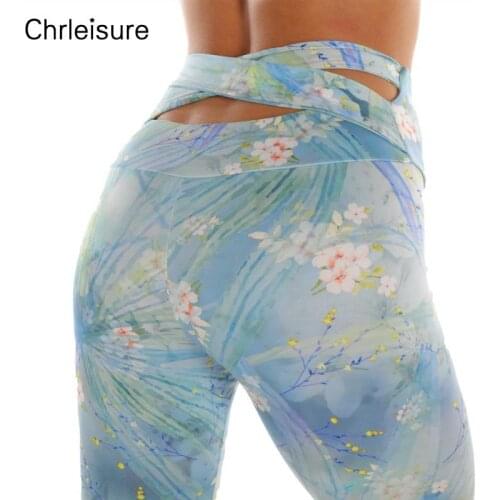 CHRLEISURE Women Color Printed Leggings High Waist Fitness Female Gym Leggings Sport Workout Casual Leggins For Women Activewear